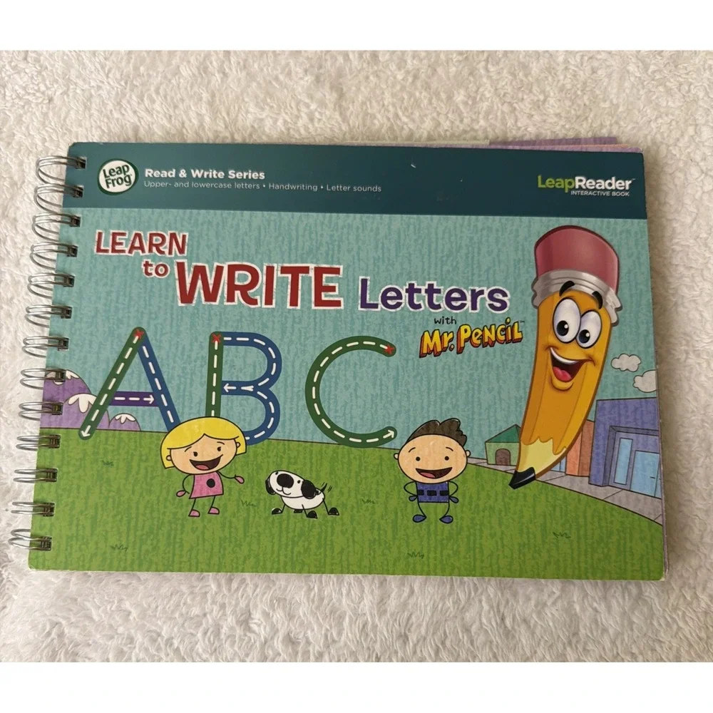 Leap Reader Book Learn to Write Letters & Numbers Mr. Pencil USB Cord Leap Frog